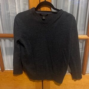 Banana Republic Men's Dark Charcoal V-Neck Sweater